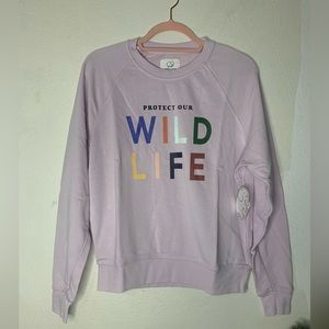 Ivory Ella protect our wild life crew neck NWT